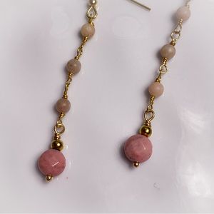 34. Rhodonite Dangle Earrings